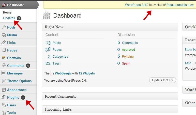 Wordpress updates